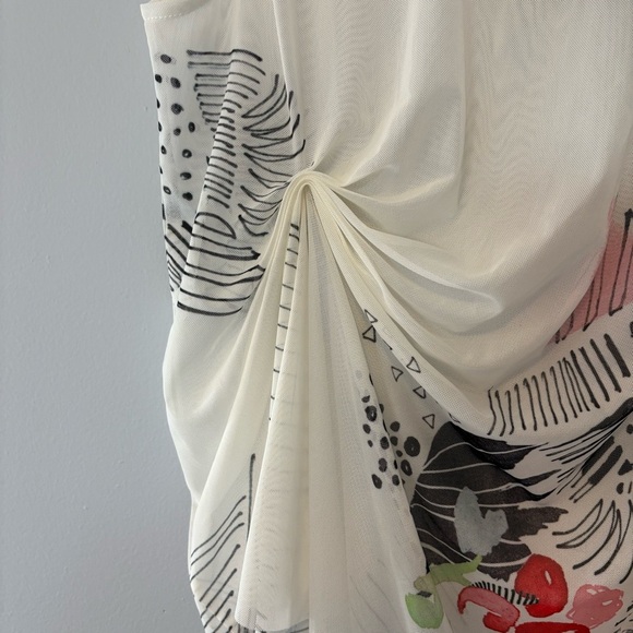 NWT Smash Woman’s M Mesh Floral Print White Sleeveless Top - Picture 3 of 7